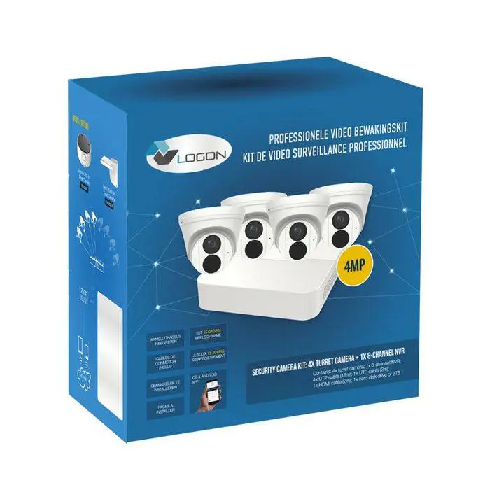 LOGON 4 camera's + Recorder + Hardeschijf 2TB