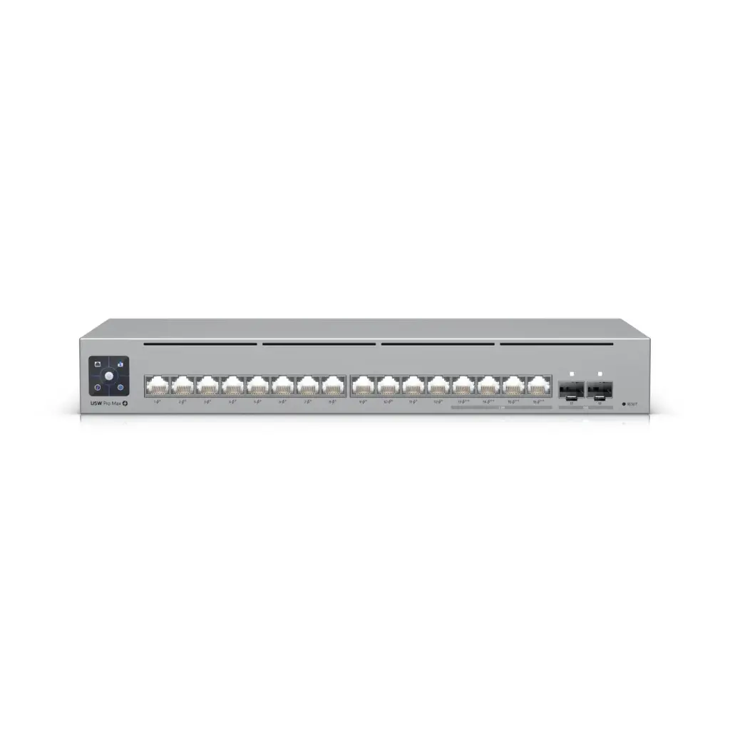 Ubiquiti Switch 16 poorten RJ-45, 2x SFP+ Layer 3 84 Gbps switching capacity, AC/DC, PoE 180W
